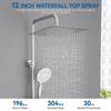 Shower Column - DERW - MAX - Thermostatic Mixer - 12-inch Overhead Shower - Stainless Steel
