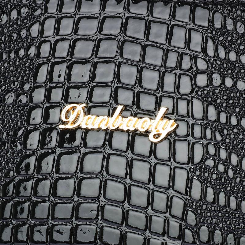 Women's Fashion Luxury Hot-Sale Patent Leather Lizard Pattern Shoulder Crossbody Top Handle Bag