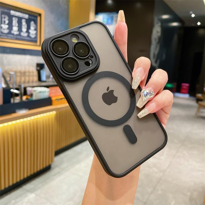 Magnetische Matt-Transparente Hülle für iPhone 17 Air 16 15 14 13 12 11 Pro Max Plus für Magsafe Kabelloses Laden Stoßfeste Abdeckung