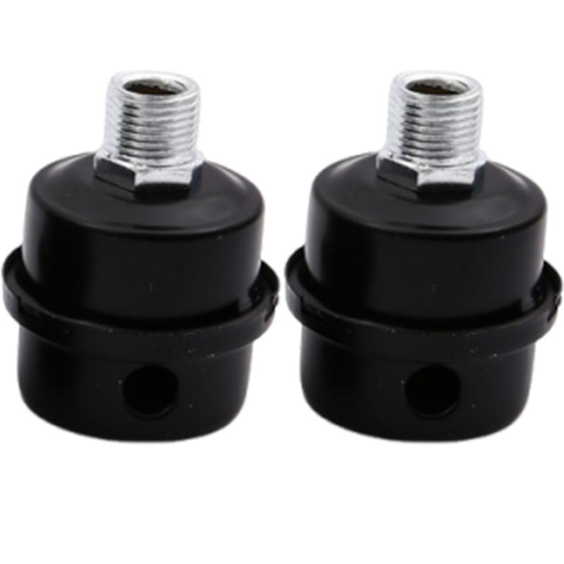 2Pcs Air Compressor Muffler Filter Silencers Metal Air Compressor Intake Filter and Noise Muffler Replacement Parts