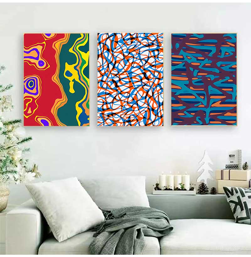 Classic Abstract Art Poster, Colorful Line Image Printing Canvas Art Painting, Used for Home Room Decoration Poster, Frameless