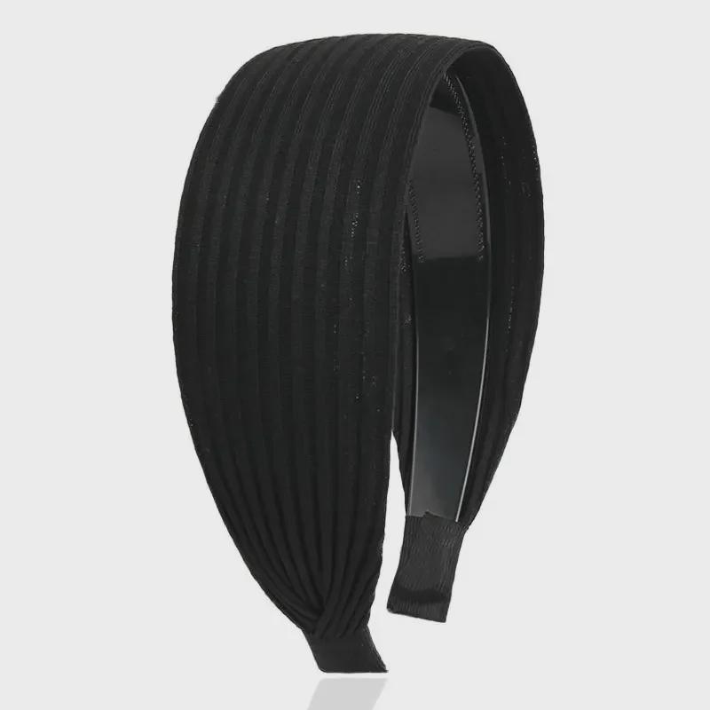 Mori Girl din țesătură coreeană Bentita cu boruri largi pentru femei - Accesoriu pentru păr de culoare uni