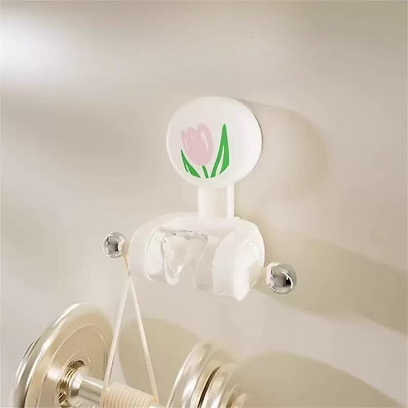 

Tulip Shaped Suction Cup Shower Head Holder For Bathroom Wall Mount No Drill Removable Handheld Sprayer Bracket Base