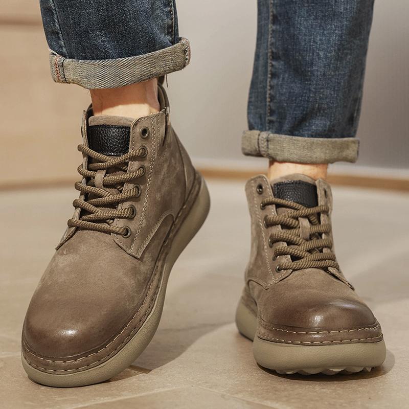 Men Boots Winter High Top Leather Shoes Fashion Shoes Fashion Ankle Boots Business Casual Outdoor Shoes Male Sneakers New