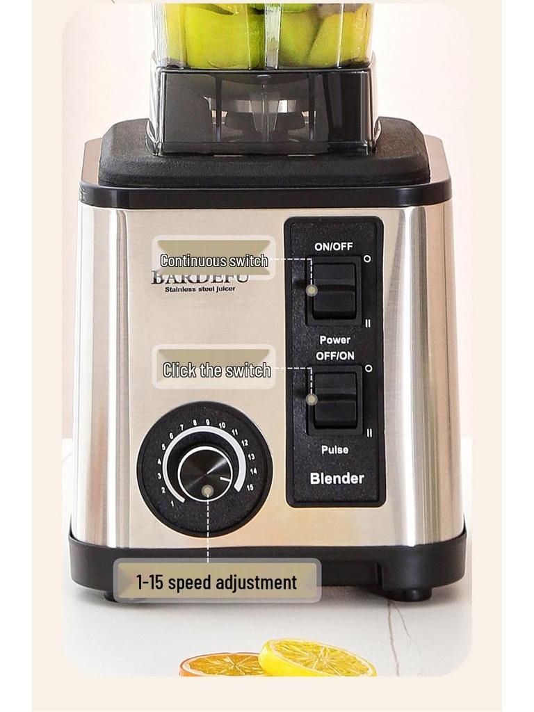 4L 8-in-1 Blender: Large-Capacity Stainless Steel Juicer & Meat Grinder