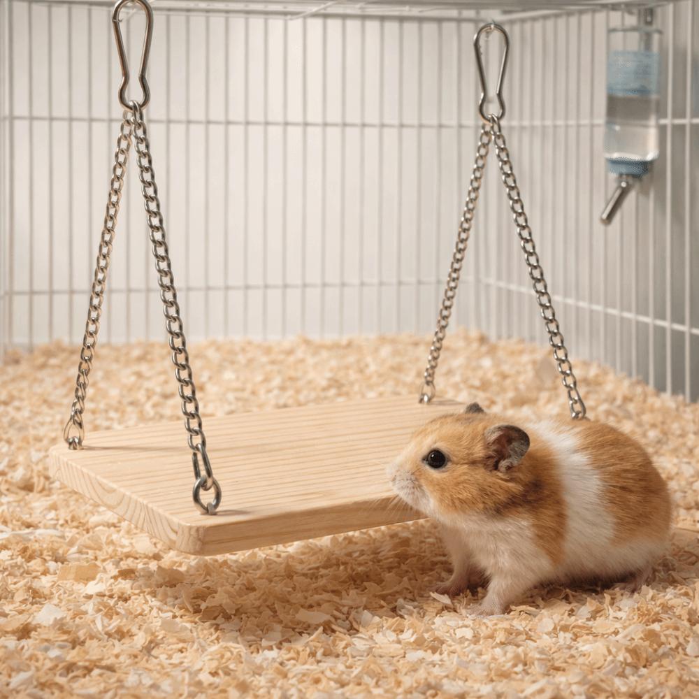 Wooden Hamster Swing Toys Durable Cockatiel Swing Ladder Hamster Climbing Platform  Training