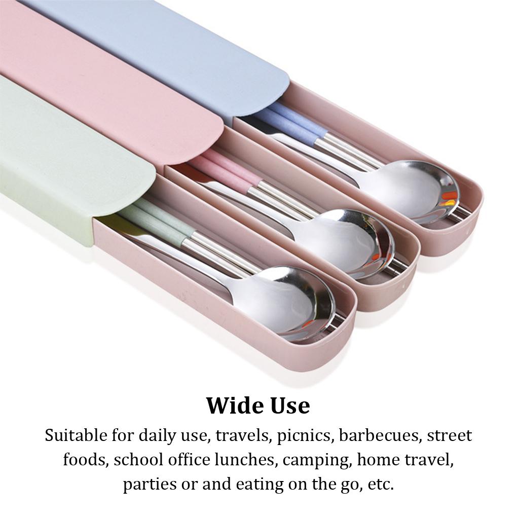 Tableware Chopsticks Spoon Fork Utensils Reusable Smooth Eating Supplies Restaurant Camp School Dishwasher Steriliser