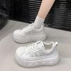 European Fashion Big Head Muffin Platform Bread Shoes Women's 2025 New Little White Shoes Small Height Increase Casual Shoes
