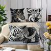 Lion And Tiger Patterns Digital Printing Pillow Cover Short Plush Suitable Living Rooms Bedrooms Sofas Throw Cushion Cover 4Pcs