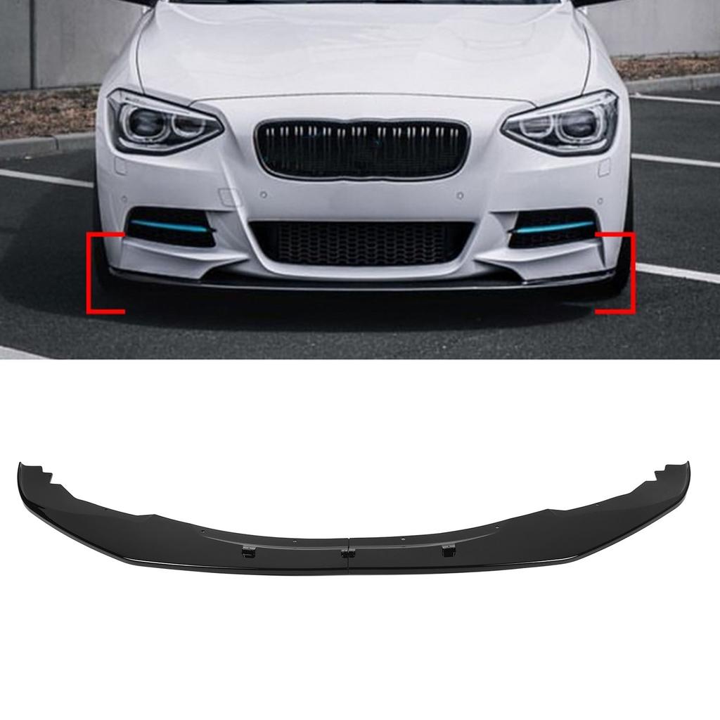 Front Bumper Lip Spolier 2 Section Bumper Lip Chin Splitter Diffuser Protector Fit For 1 Series F20 F21 Pre LCI M‑Sport