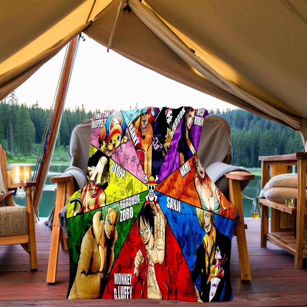 1PC One Piece Characters Outdoor Blanket Lightweight Flannel, Soft & Warm, All-Season Use for Sofa, Outdoor, Camping, Living Room, Office82