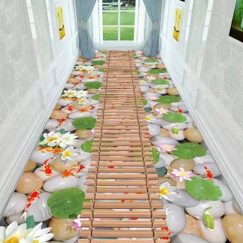 Boho Ethnic Long Carpet Corridor Hallway Grid Floral Rug for Living Room Prayer Bedroom Carpets Non-slip Kitchen Floor Mat Decor