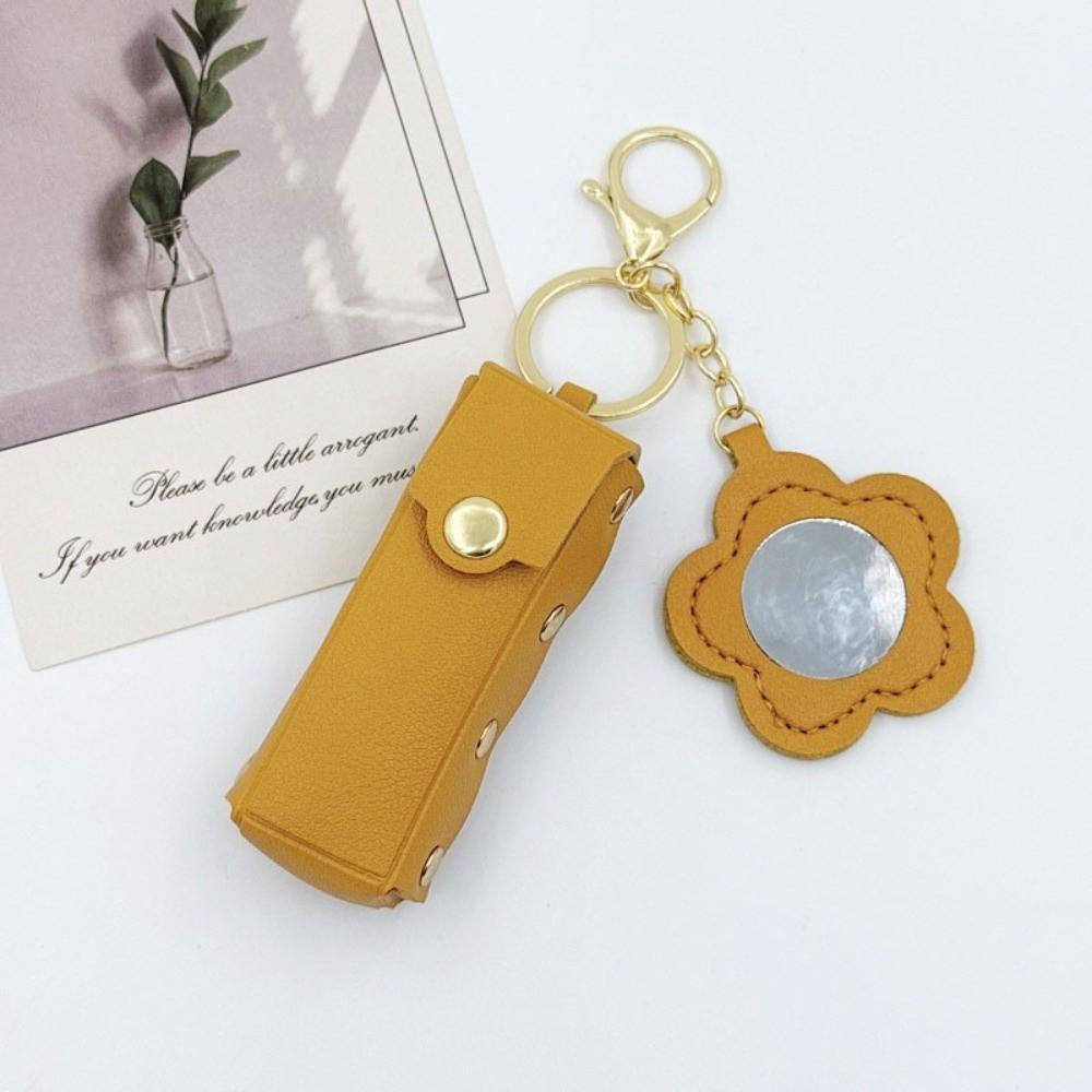 New PVC Lipstick Bags Various Colors Heart-Shaped Mirror Lip Makeups Bag Mini Size Keychain Lipstick Pouch Travel Use