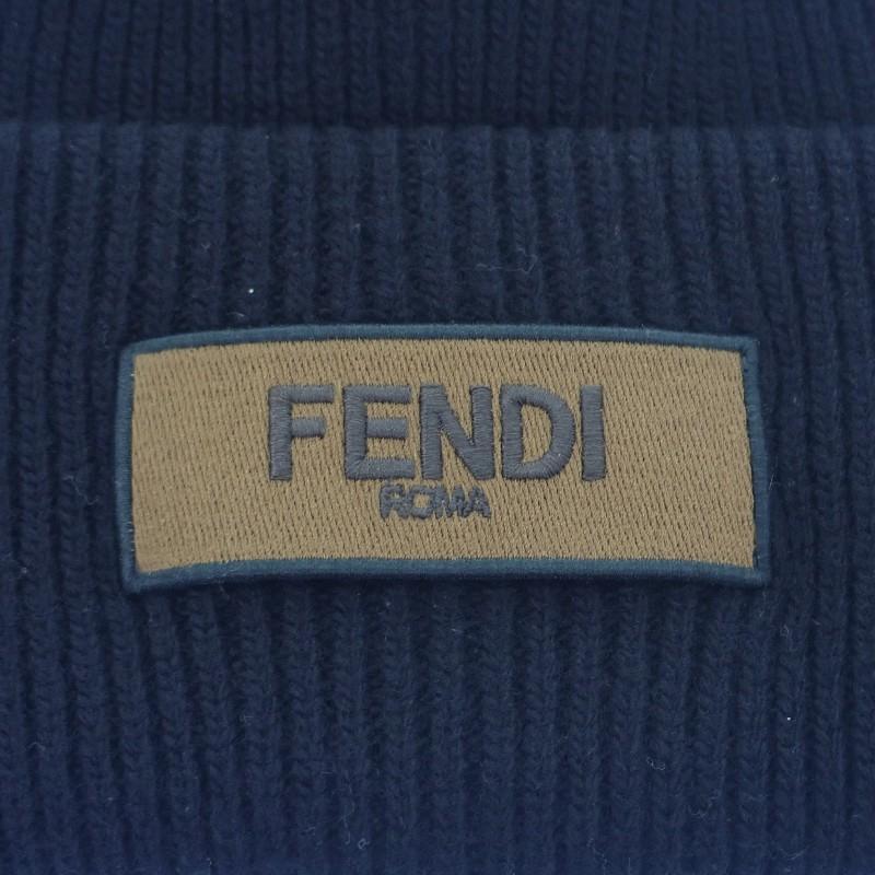 FENDI  FXQ994AJE6 Knit cap black wool mens