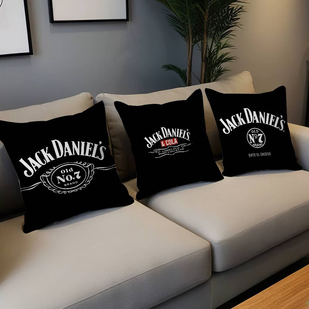 Jmg Clothing Unisex Classic Whiskey Logo J-Jack D-Daniels Pillow Cover Sofa Cushion Cover Home Room Decoration Children Gift