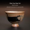 Yi Pan Retro Hand-Painted Silver Cat Ceramic Teacup