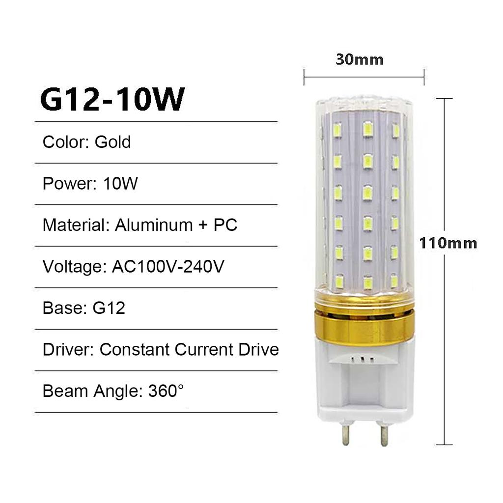 5PCS G12 Led Corn Light Bulbs Bulb 10W 20W Cool Warm White 220V 240V 85-265V Clear Pc Shell 360 Degree Beam Angle 2835 Smd Home
