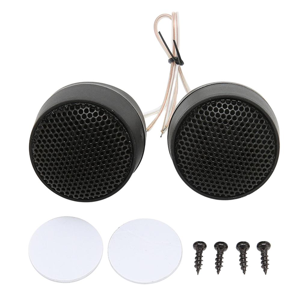Pair Mini Dome Tweeter 10W 4 Ohm  Round Speaker Attachment Black Universal Automobile O System