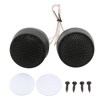 Pair Mini Dome Tweeter 10W 4 Ohm  Round Speaker Attachment Black Universal Automobile O System