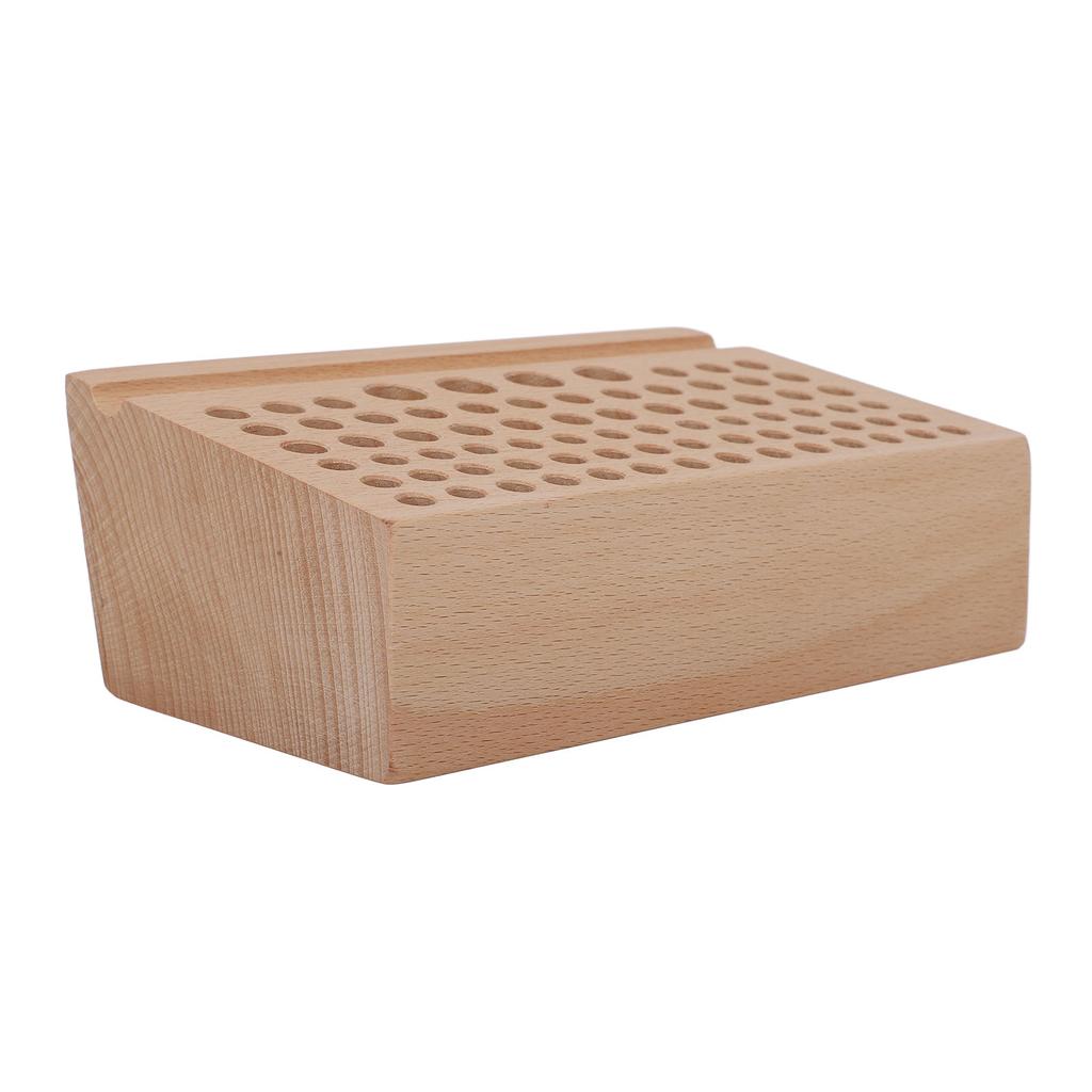 Leather Craft Tool Holder 76 Holes Durable Beech Diverse Sizes Widely Used Wooden Punch Tool Stand
