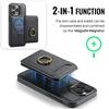 MAGKING K1 Series For iPhone 16 Pro Magnetic Case PC+TPU+PU Phone Cover with Card Holder Kickstand