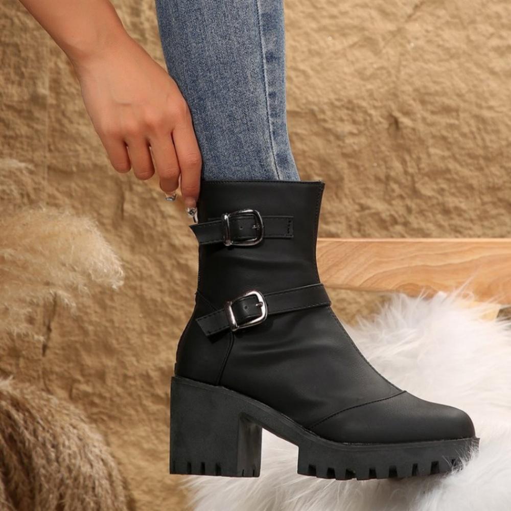 Fashion Autumn/Winter 2025 fashion chunky for women belt buckle explosive short boots cotton boots fashion boots