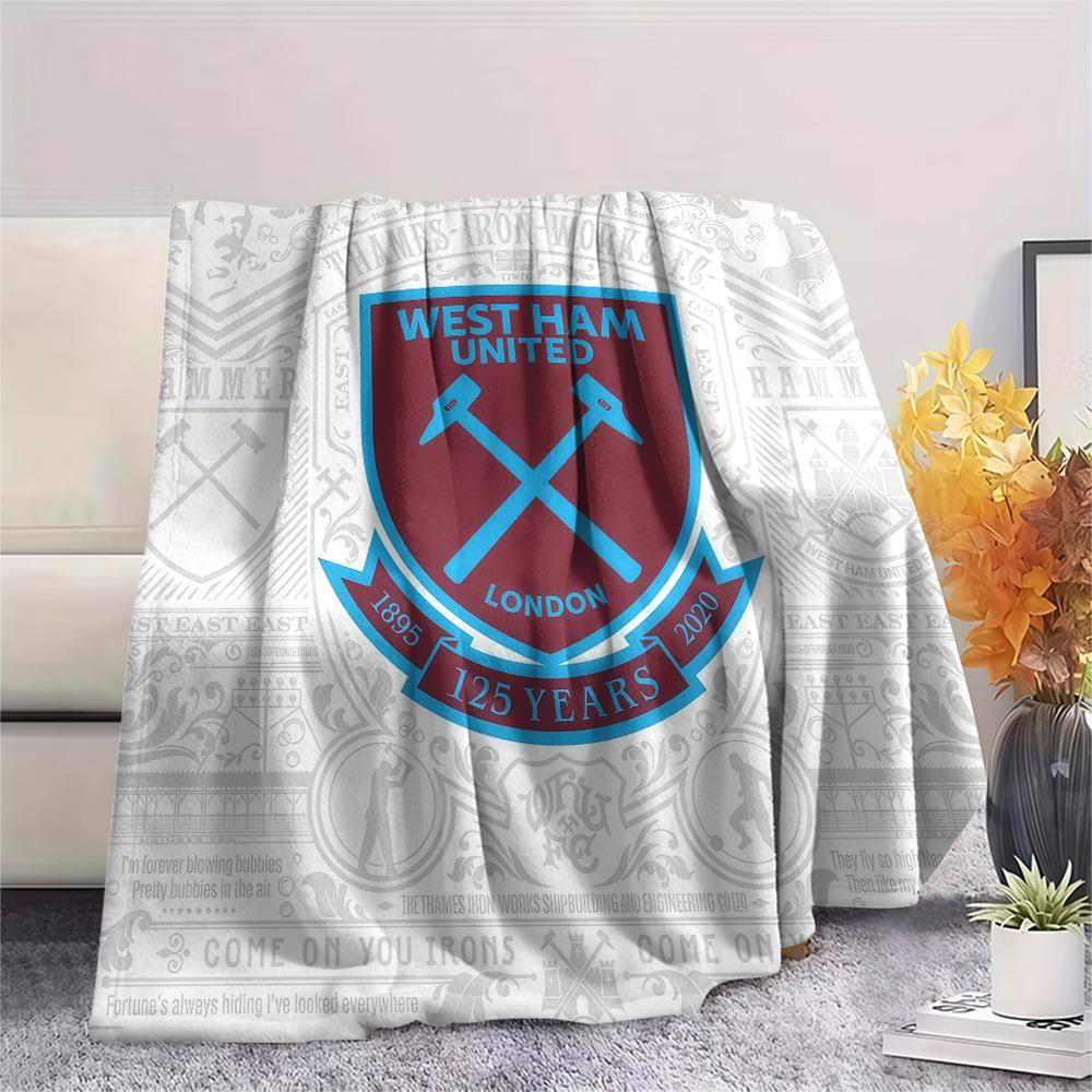 West Ham United F.C. Flanelldecke, Hohe Qualität, Bequem für alle Jahreszeiten, Heimdekoration, Wärme und Komfort
