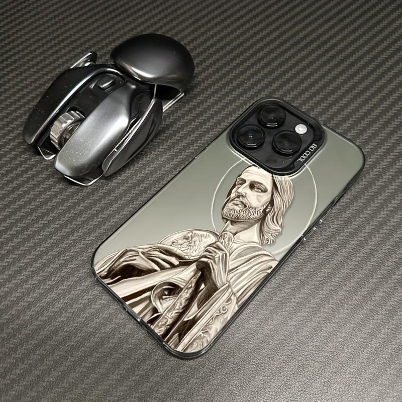 

Jesus Pattern Phone Case for iPhone 17 16 15 14 Plus 13 12 11 Pro Max Retro Art Design Soft Shockproof Protective Cover For iPhone 11 чорний