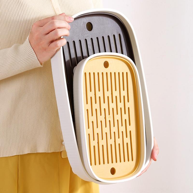 Fashion Kitchen Cup Organizer Drain Rack Dish Drainer Storage Shelf Easy Clean Double LayersDish Drying Rack Home Supply