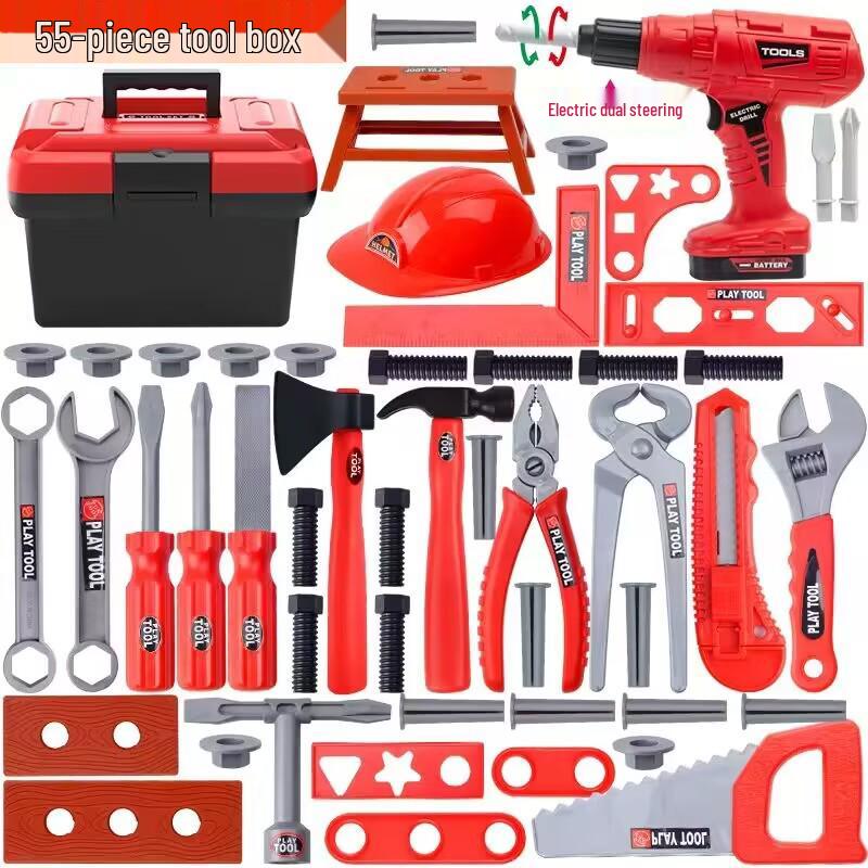2025 Kids' Toolbox Pretend Play Set with Electric Drill & Screws