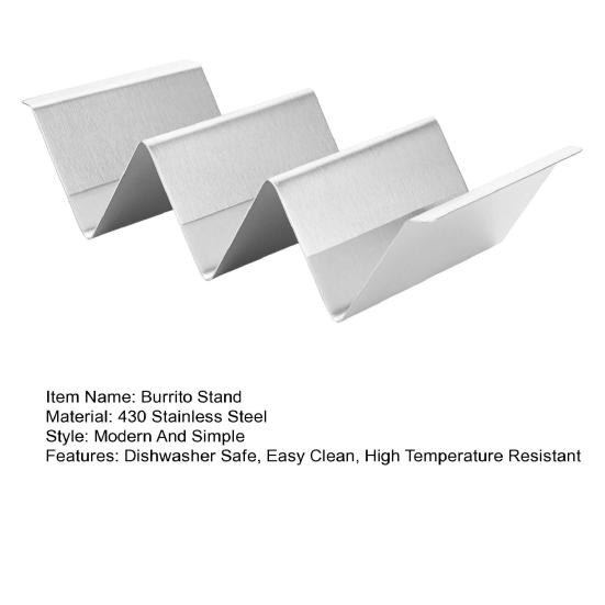 Edelstahl Taco Tortilla Halter Ständer 2/3/4 Schlitze Burrito Rack für Küche Robuster Pfannkuchen Ausstellungsständer Platzsparendes Taco Serviergestell