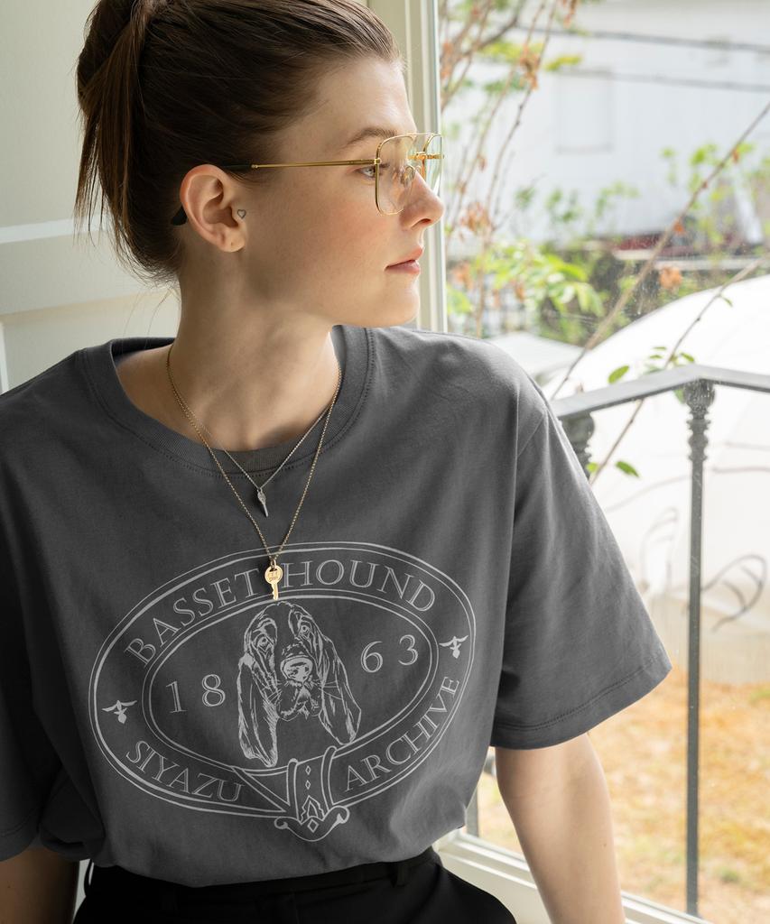 Siyajyu Sitp5064 Basset Hound T-Shirt_Charcoal
