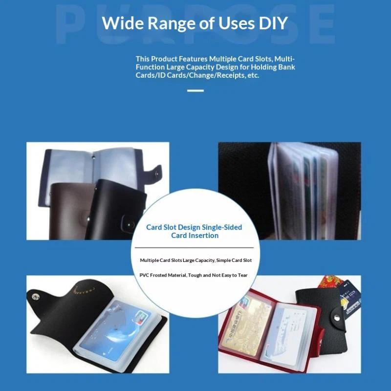 6/10/12 Sheets Cute Semi Transparent Pvc Folded Credit Card Holder Inner Pages Office Supplies
