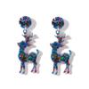 New Christmas Personality Creative Colorful Sequin Acrylic Elk Earrings Earrings