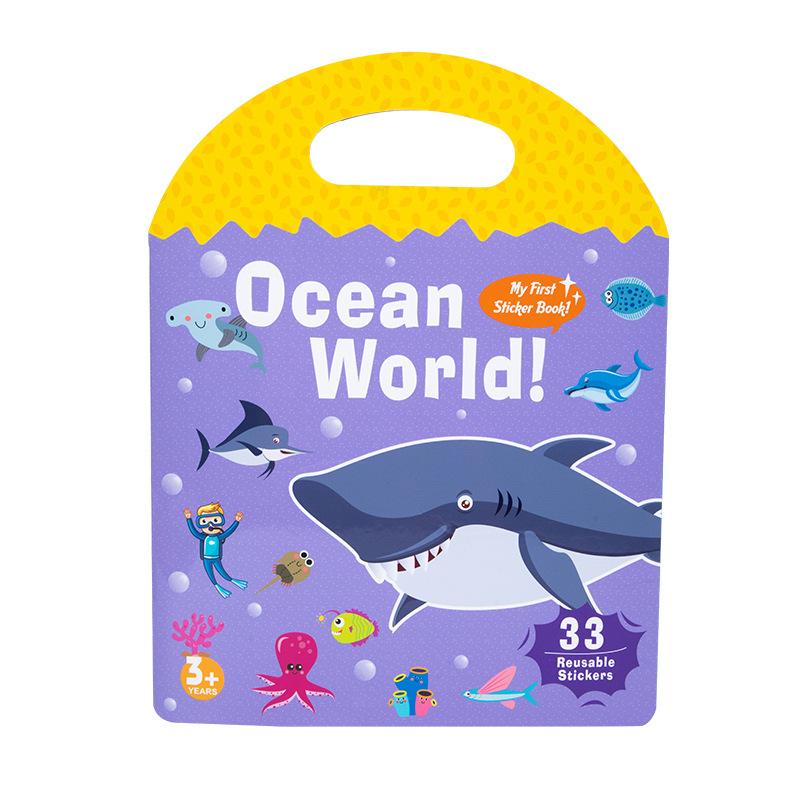 Wooden Children'S Early Education Portable Jelly Sticker Theme Puzzle Quiet Sticker Book Baby Enlightenment Learning Educational Toys