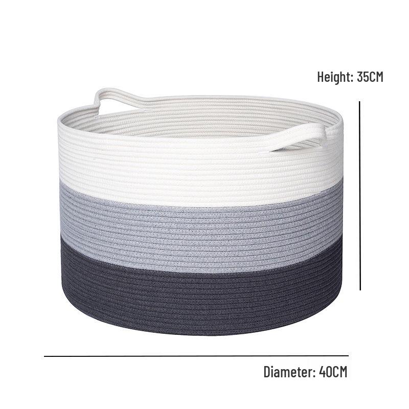Korb aus gewebtem Baumwollseil im nordischen Stil für Wäsche, Spielzeug und Aufbewahrung