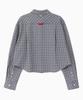 Jenyujeu Z Crop Check Shirt - Blue