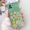For Vivo V21e V2061 / V21 4G 5G V2050 V2066 Phone Case VivoV21e V 21 4G Elegant Floral Cat Printing Soft Silicone TPU Cases