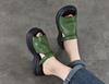 Women's Genuine Leather Platform Flip-Flops with Thick Soles for Summer 2025 