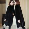 Autumn and Winter New Haining Imitation Mink Fur Coat Medium and Long Stand-up Collar Thickened Imitation Mink Coat Mother Outfit