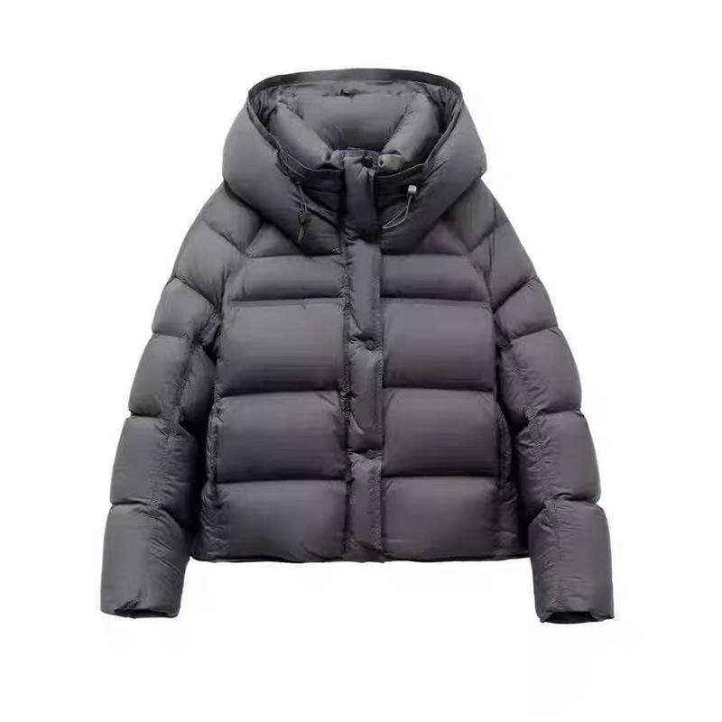 

Hooded Down Padded Jacket Women s Winter 2025 New Fashion Gray Bread Jacket Casual Short Padded Jacket XL серый