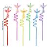 8Pcs Cartoon Mermaid Tail Straws PETR Party Straws Fun Spiral Straw  Party Decorations
