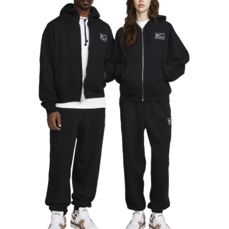 Nike x Stussy Stone Washed Fleece Sweatpants Asia Sizing 'Black' Men's FN5236-010
