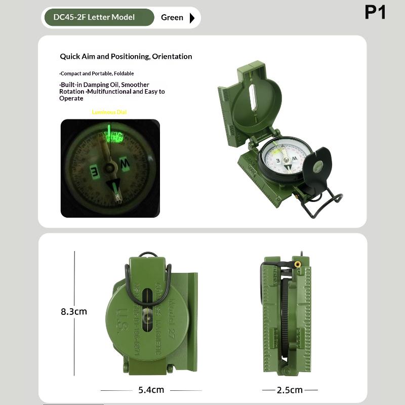 Waterproof High Precision Portable Compass Outdoor Gadget Sports Hiking Mountaineering Professional Metal Sight