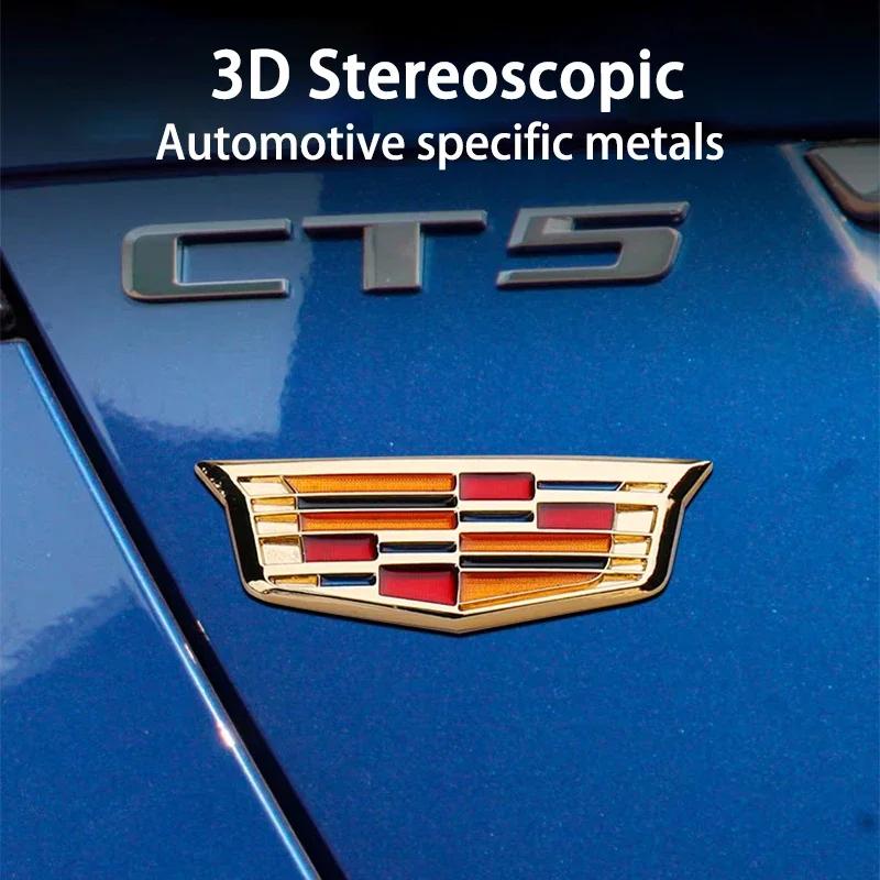 Per Cadillac XT5 ATSL XTS SRX Logo Montante C Finestra Distintivo Lega Metallica 6,3 cm 9,2 cm Emblema Posteriore Bagagliaio Auto Decorazione Adesivo Laterale