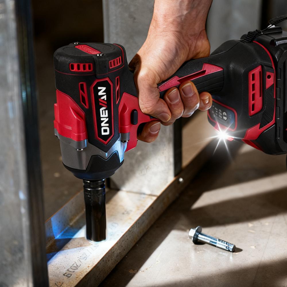 ONEVAN 1000N.M Brushless Electric Impact Wrench 1/2" Cordless Screwdriver Torque Wrench Power Tool For Makita 18V Battery Pin