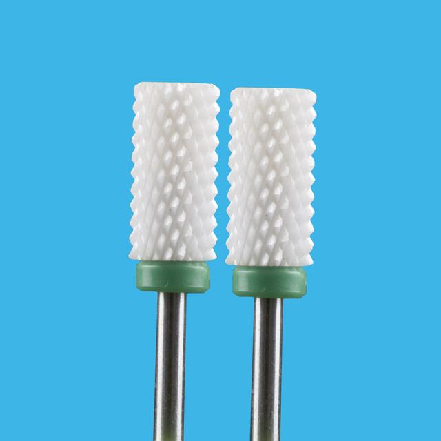 2 PCS Ceramic Milling Cutter For Manicure Machine Set Nail Drill Bits Corundum Mill Cutters Nails Pedicure Bit Sanding Cap