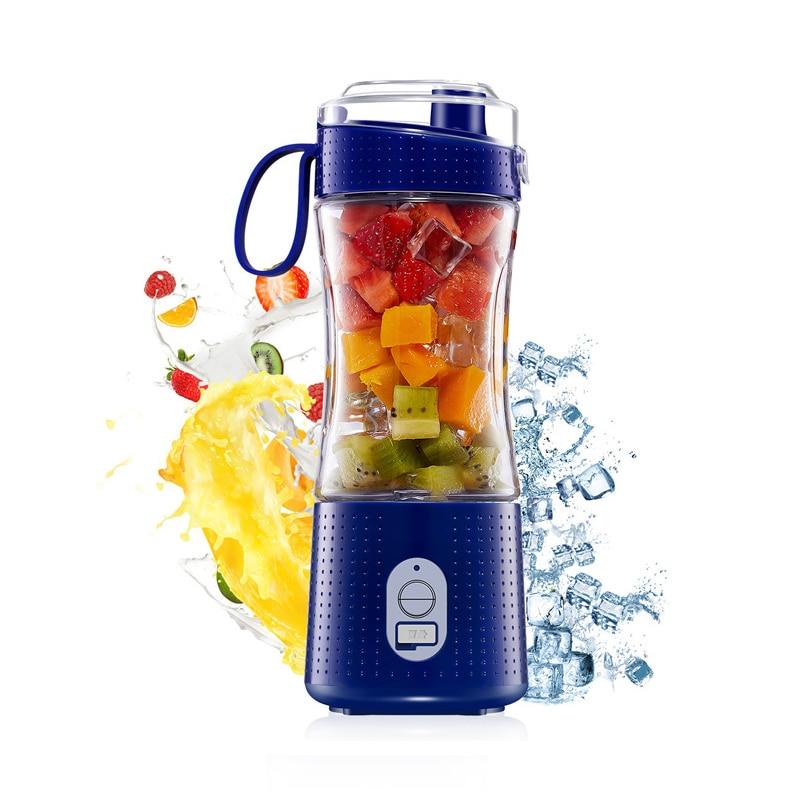 Portable Blender USB Blender Electric Juicer Smoothie Blender Mini Kitchen Robot Lemon Juicer Orange Juicer | Players (Blue)