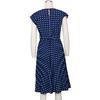 Women Polka Dot Print Midi Dress Crewneck Short Sleeve A-line Dress with Belt Summer