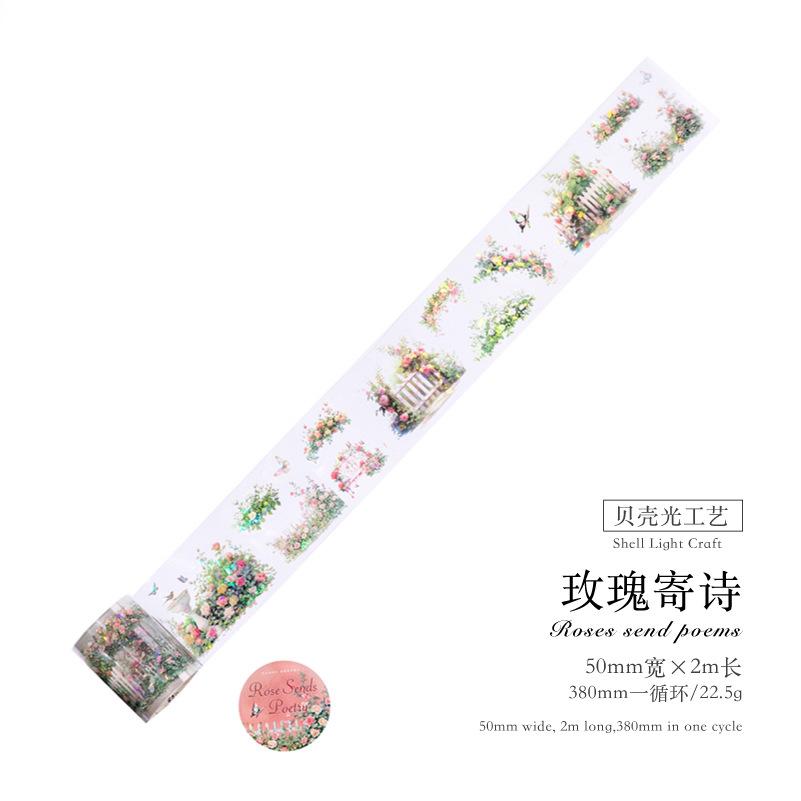 

5*200cm Ice crystal lace Plant Flowers tape Stickers Creativity Adhesive Diy Diary Album Scrapbooking material Craft Supplies